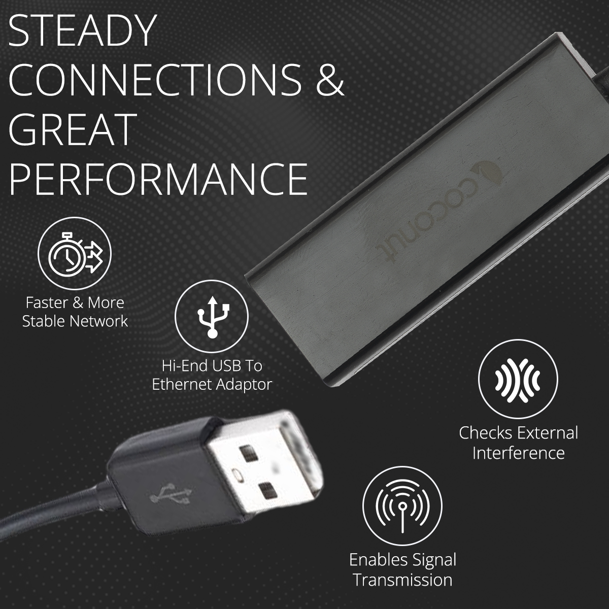 UL02 USB 2.0 Hub with 3 USB ports and LAN port for connectivity