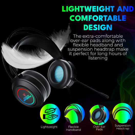 GH2 Fusion RGB Gaming Headset with 50mm Drivers & Braided Cable