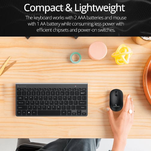 Topaz Compact Wireless Keyboard and Mouse Combo with sleek design