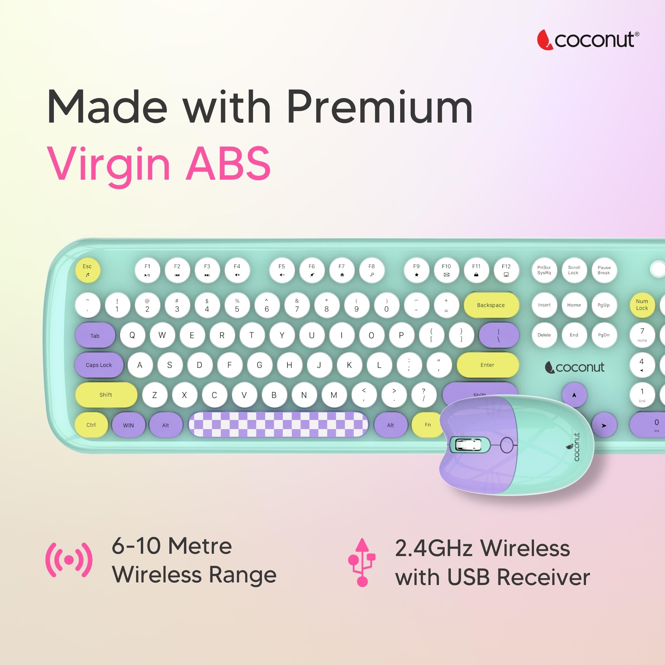 Retro Daisy Wireless Keyboard and Mouse Combo Set