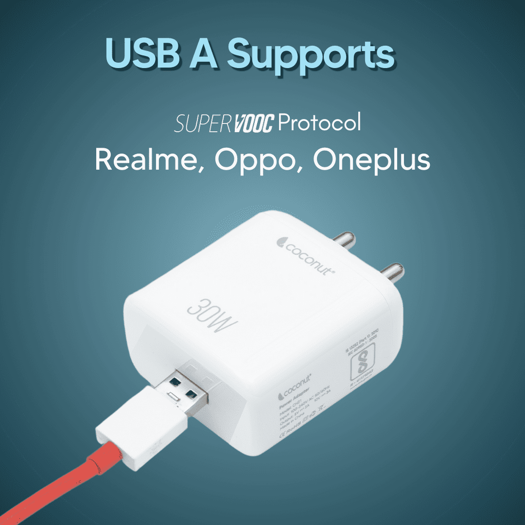 FLASH adapter 100-240V 50/60Hz, 1 USB port, 30W, USB A support