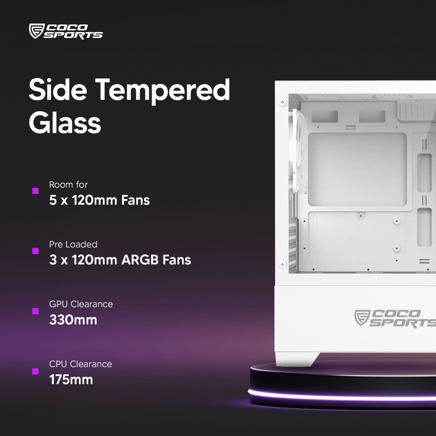 Core 400M Gaming Cabinet, Mid ATX Tower, Black Color