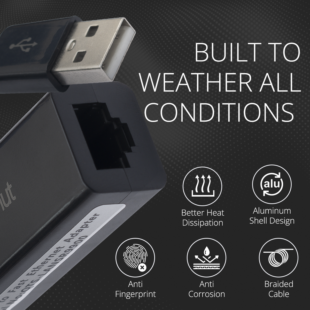 UL02 USB 2.0 Hub with 3 USB ports and LAN port for connectivity