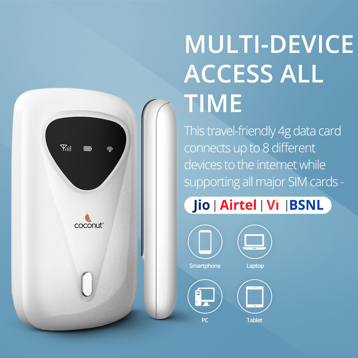 Porto 3 4G Wireless Router with built-in 2700mAh battery