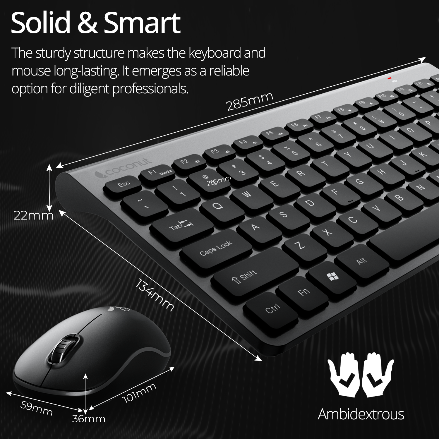 Topaz Compact Wireless Keyboard and Mouse Combo with sleek design