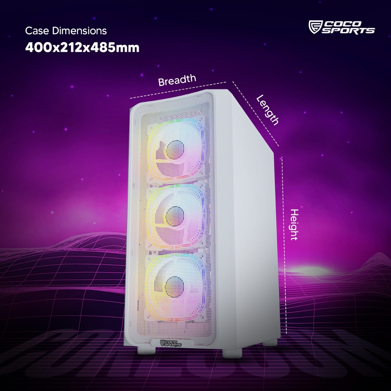 Core 500M Gaming Cabinet, Mid ATX, Black for PC builds