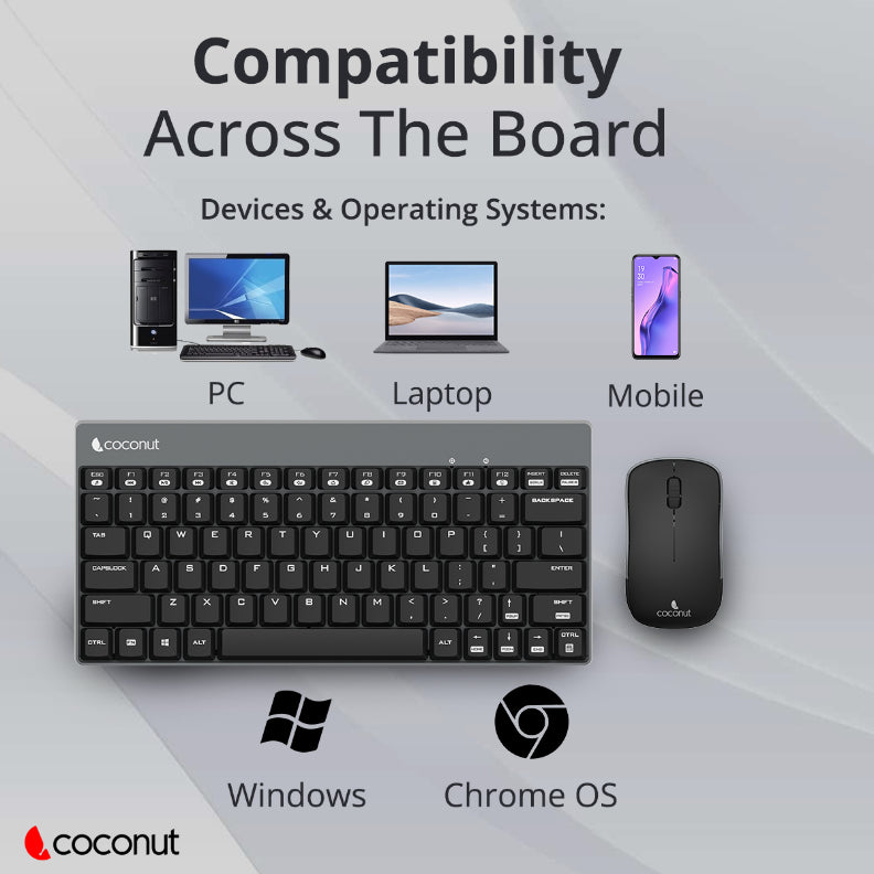 Mini Desire wireless keyboard and mouse combo, compact and ergonomic