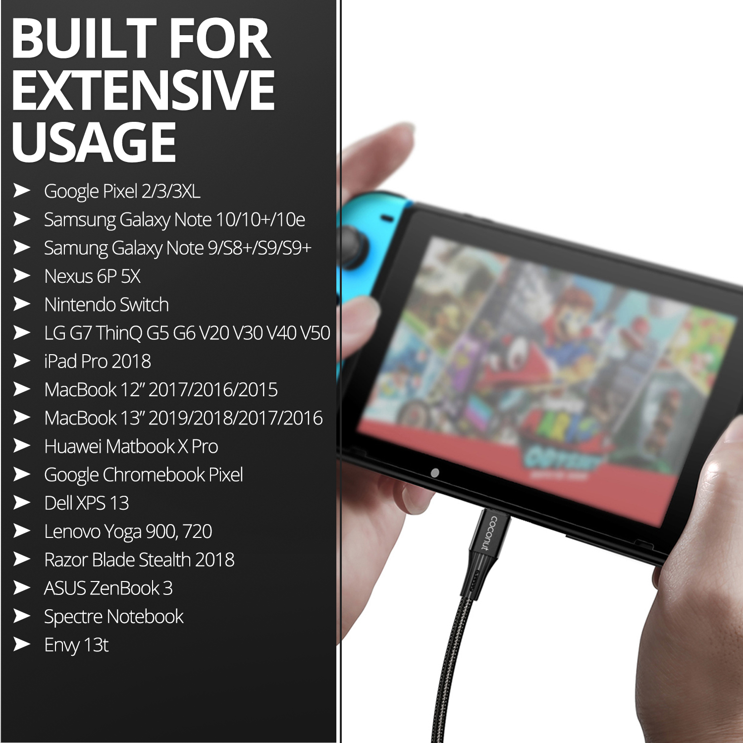 1-meter C18 Right Angle USB-C to C cable for devices