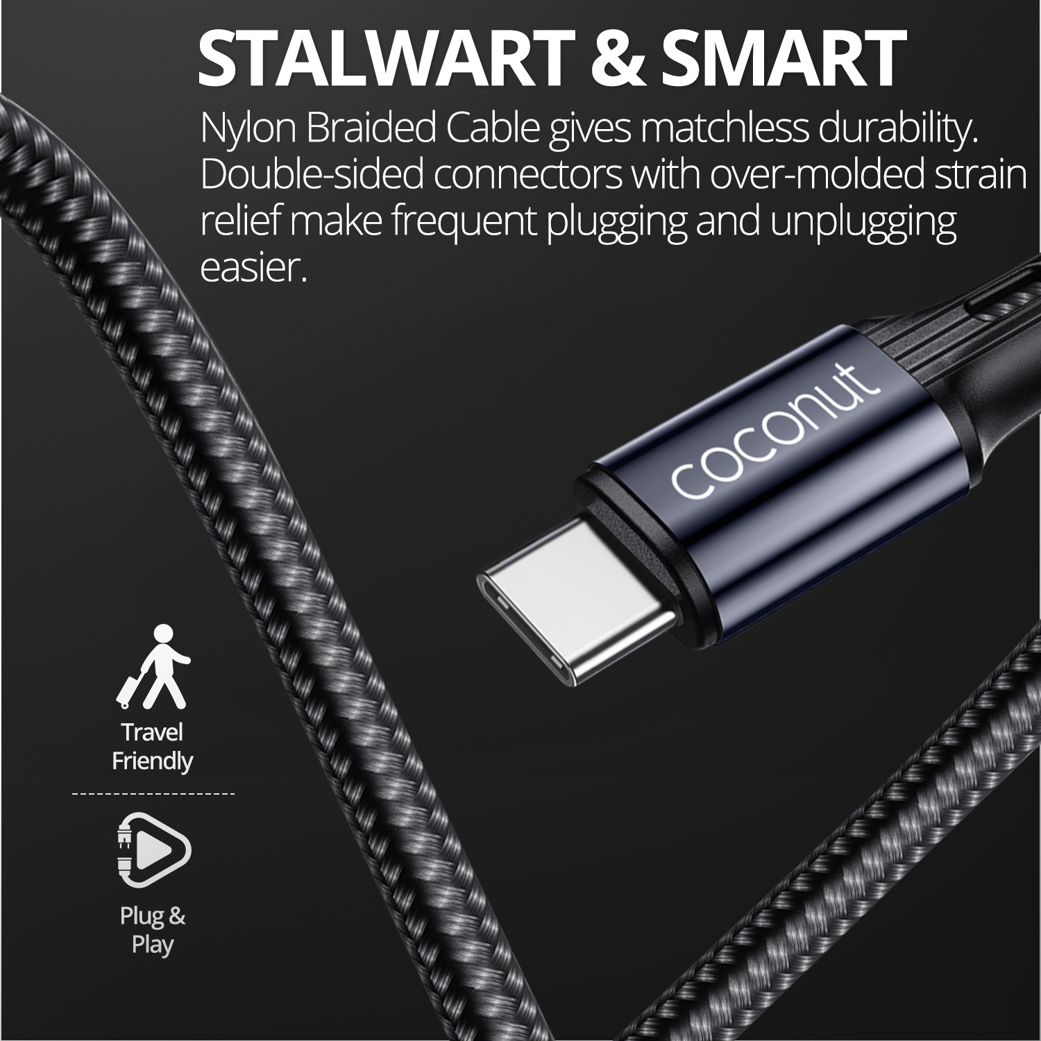 1-meter C18 Right Angle USB-C to C cable for devices