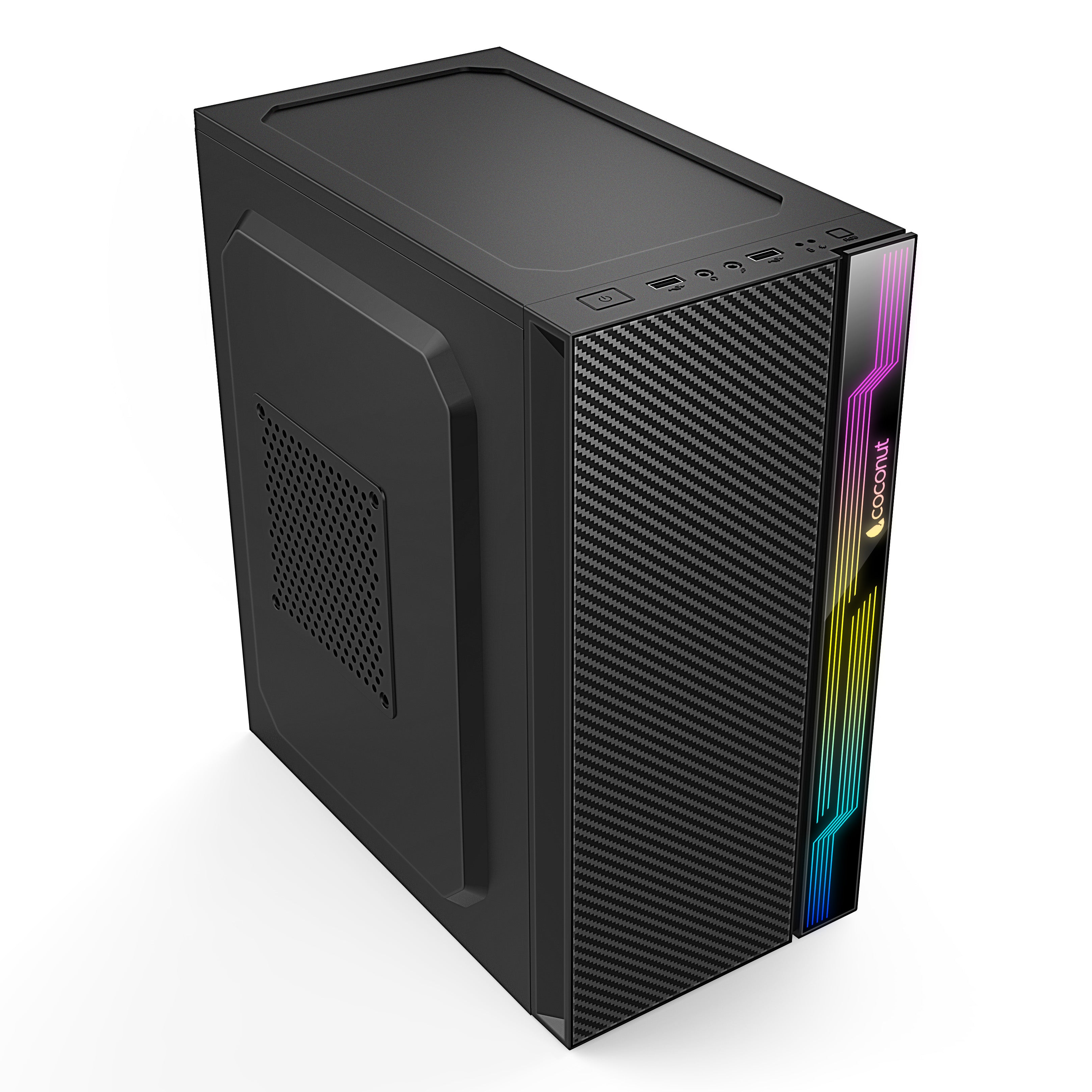 Compact COSMIC Micro ATX Office Cabinet with RGB Front Strip