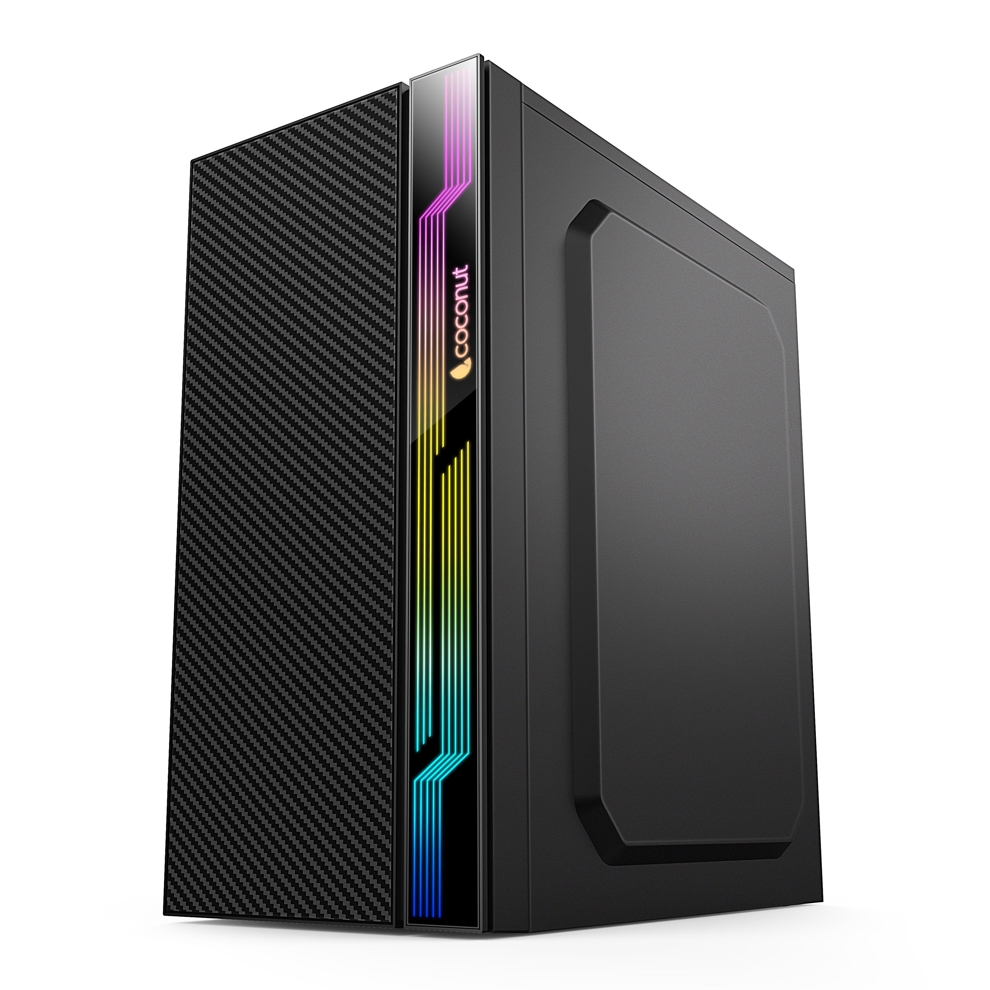 Compact COSMIC Micro ATX Office Cabinet with RGB Front Strip