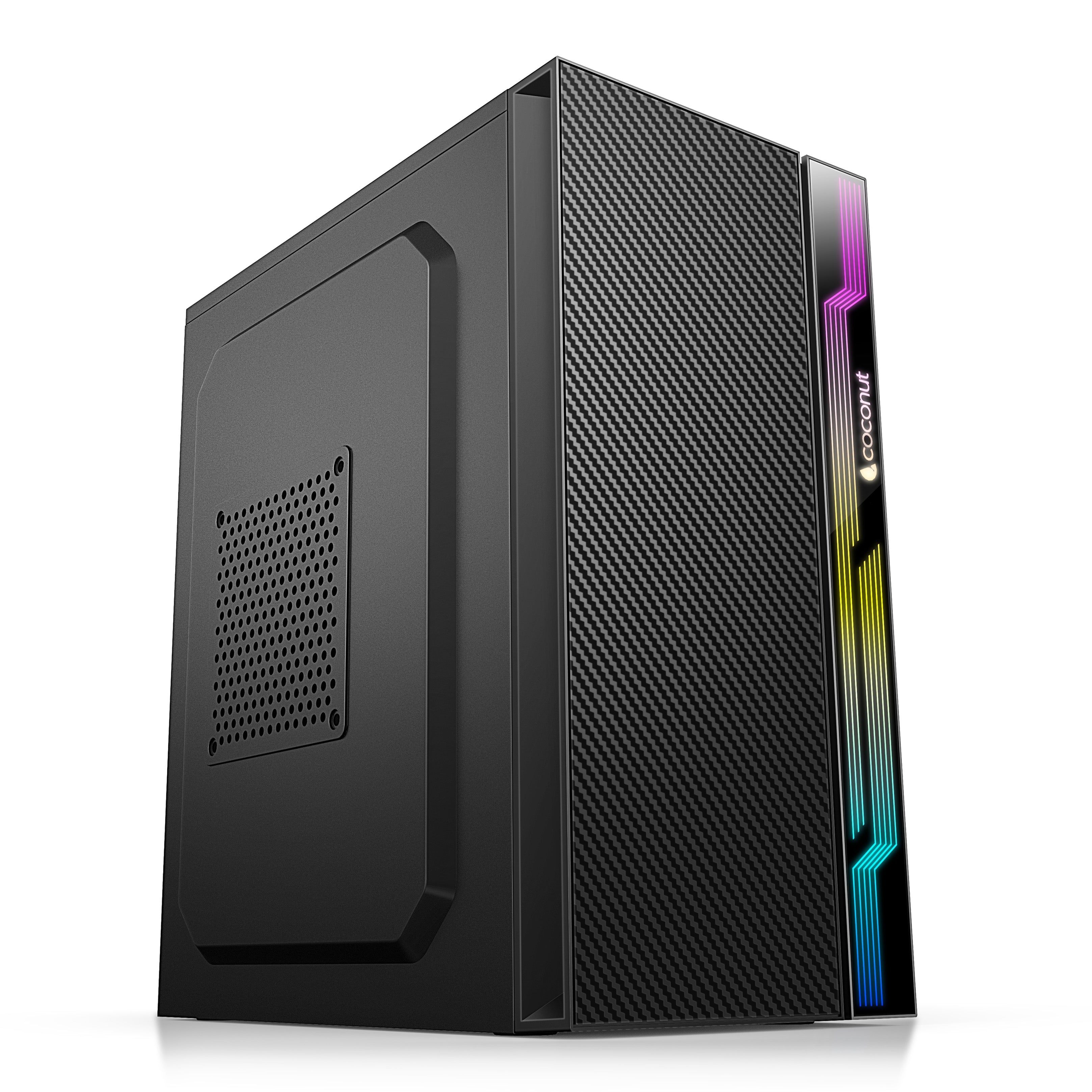 Compact COSMIC Micro ATX Office Cabinet with RGB Front Strip