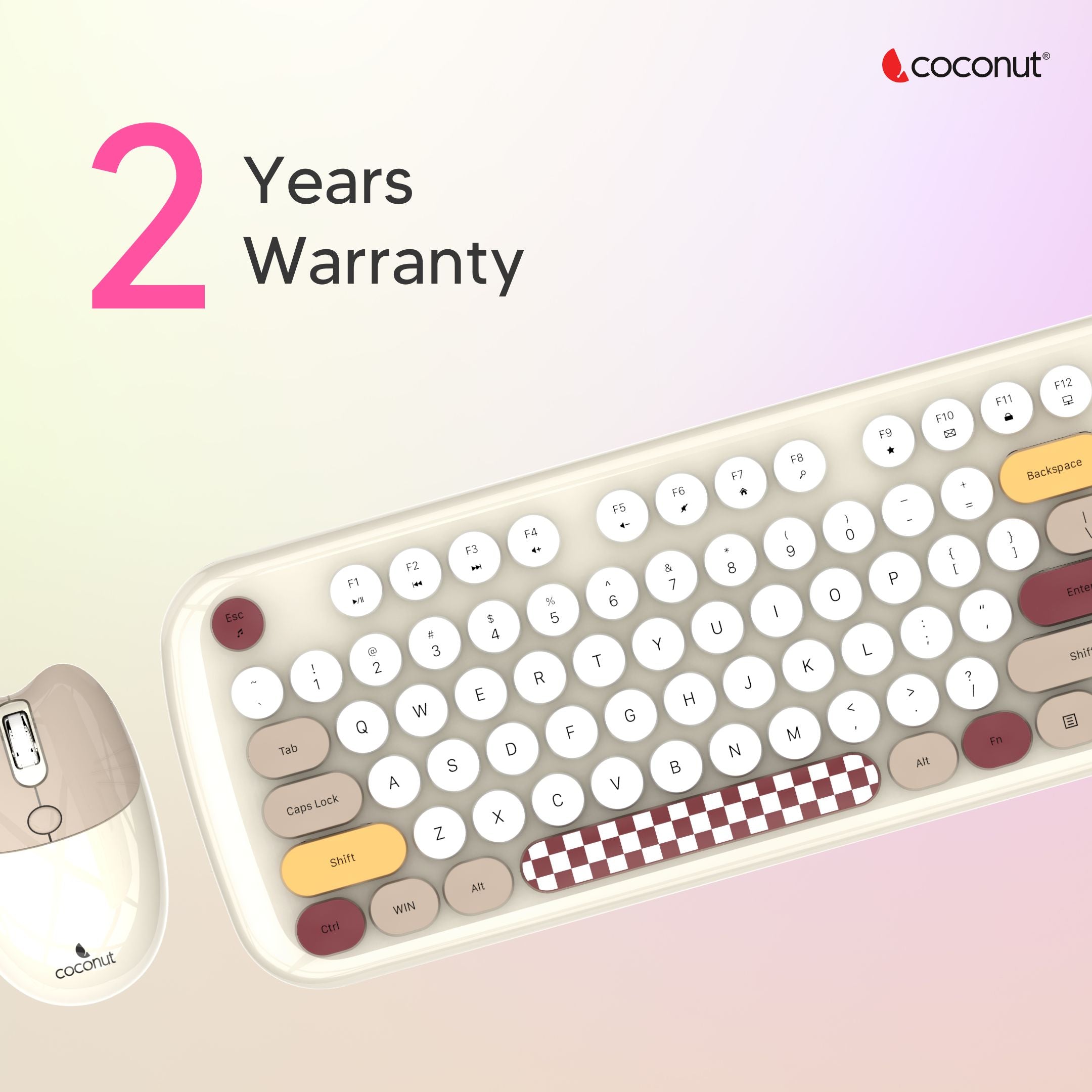 Retro Daisy Wireless Keyboard and Mouse Combo Set