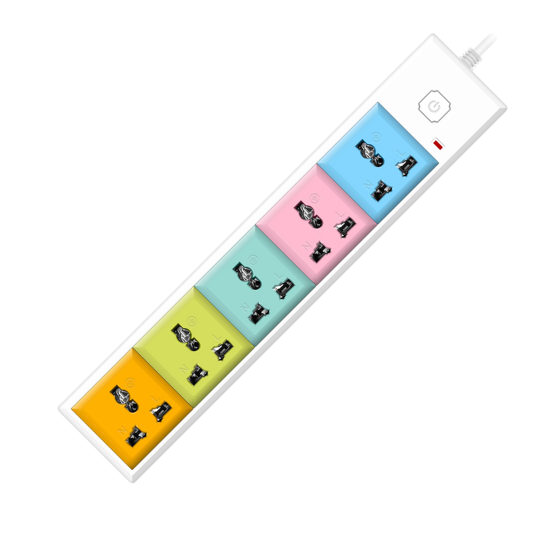 EB01 5-socket power strip with LED indicators for easy monitoring
