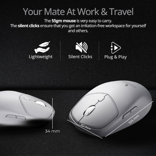 Jade Wireless Mouse with Bluetooth functionality for seamless connectivity