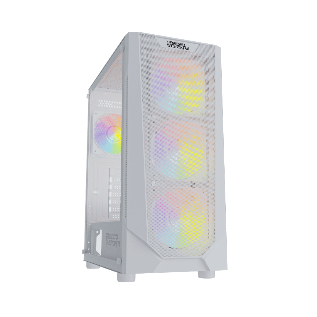 Nova 440 case with 4 pre-installed RGB fans, sleek ABS design