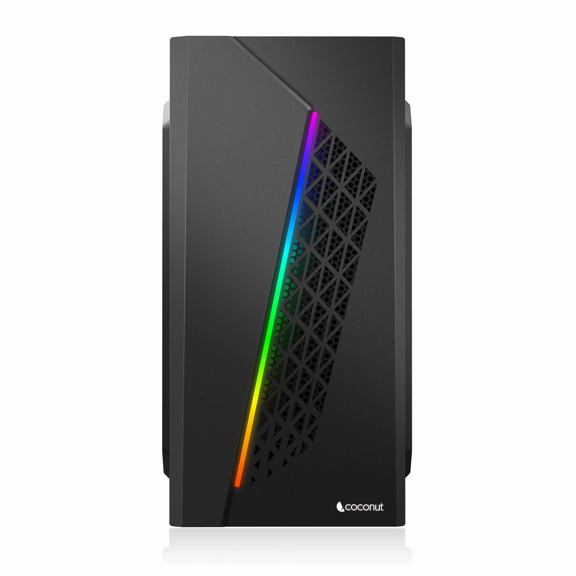 Black Micro ATX office cabinet with SM45 power supply and front RGB strip