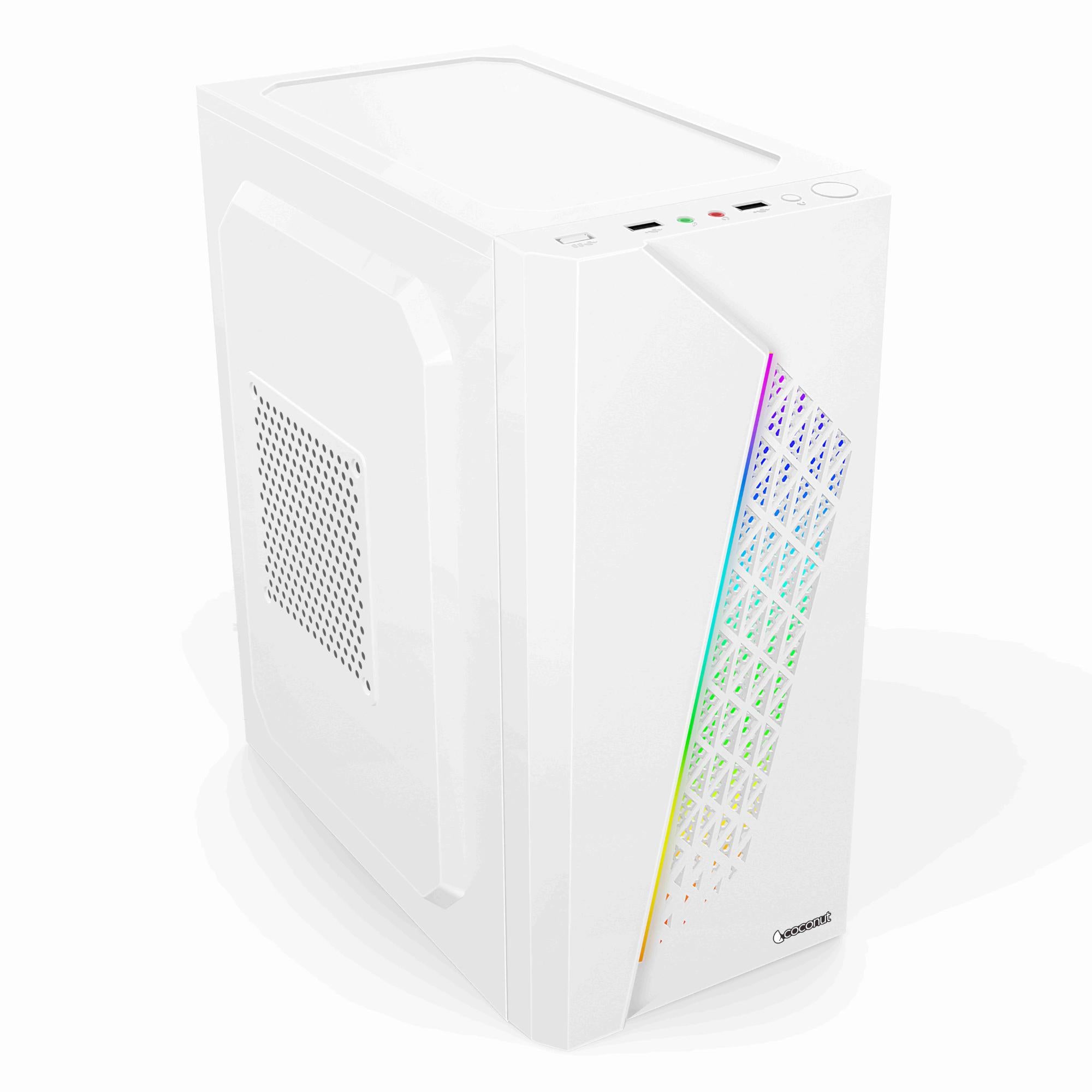 Black Micro ATX office cabinet with SM45 power supply and front RGB strip