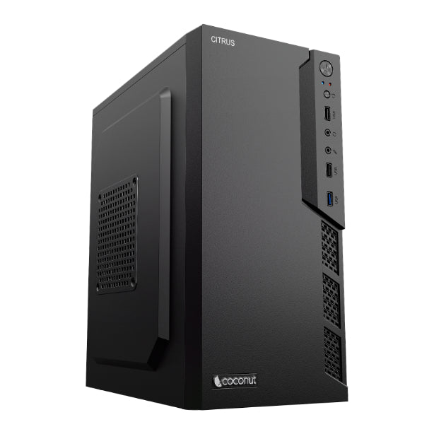 Coconut Citrus mATX Office Cabinet with Power Supply - Green Apple Compunet