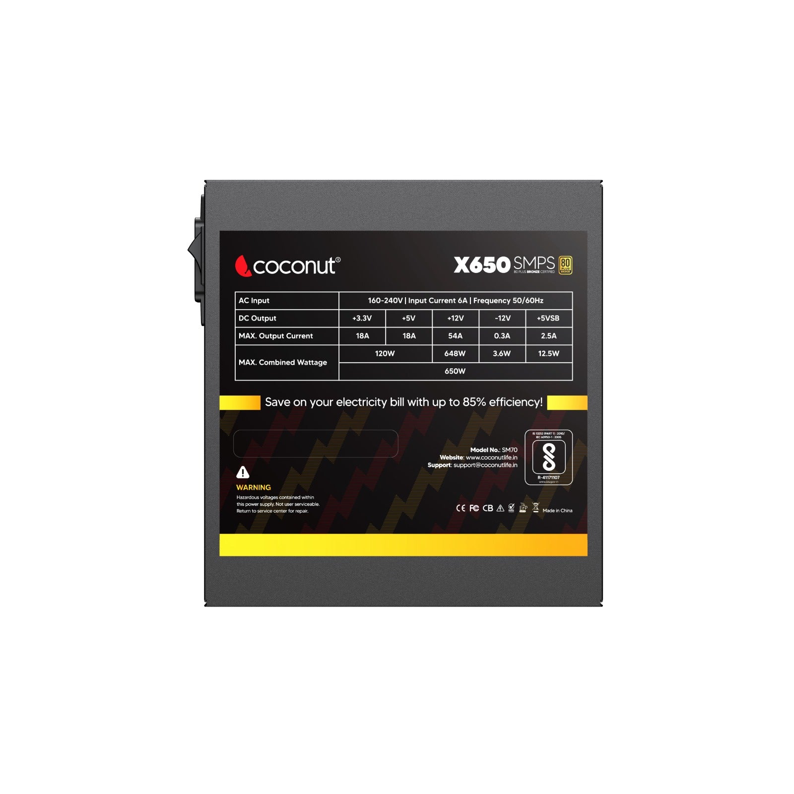 X650 True Watt 650W 80 Plus Bronze SMPS