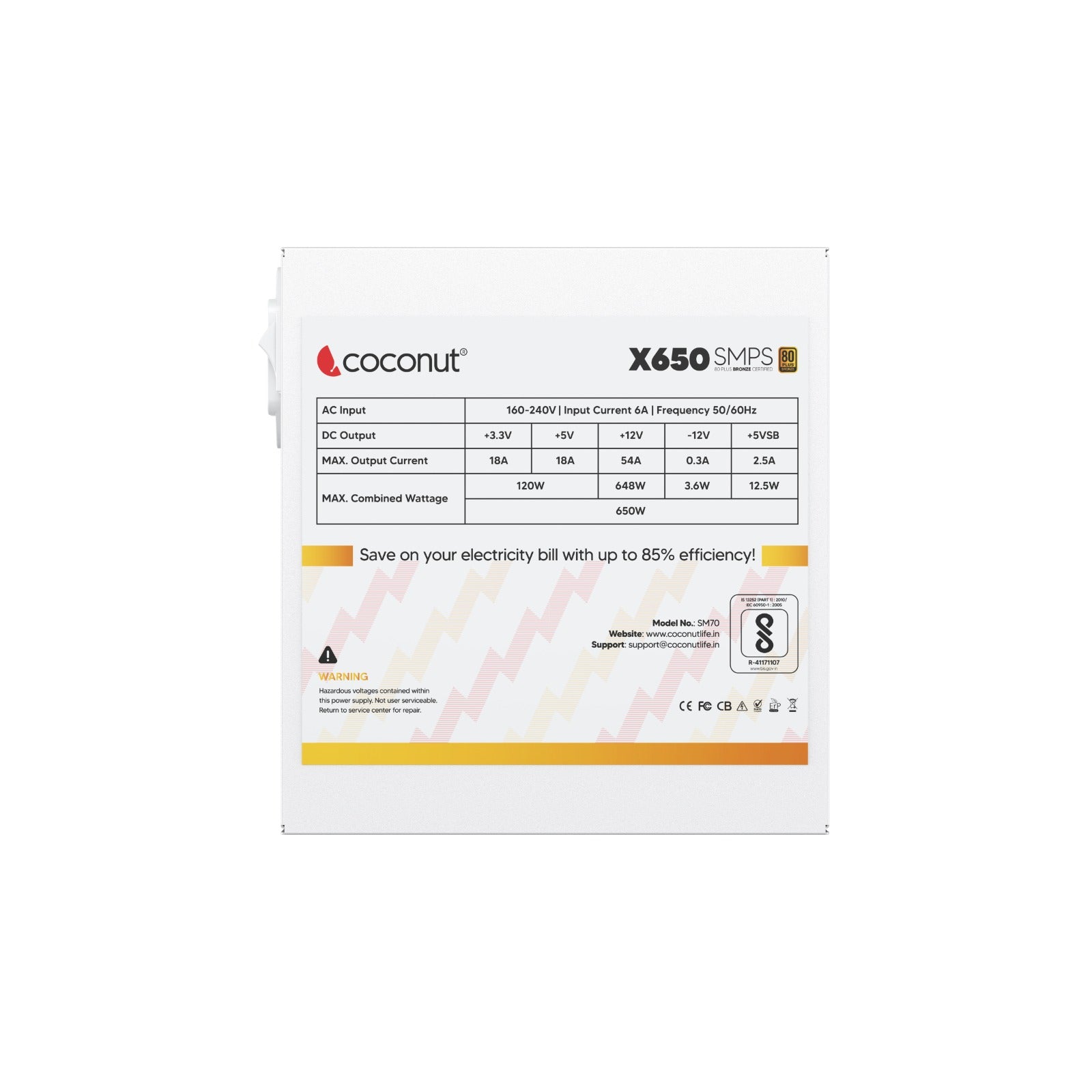 X650 True Watt 650W 80 Plus Bronze SMPS