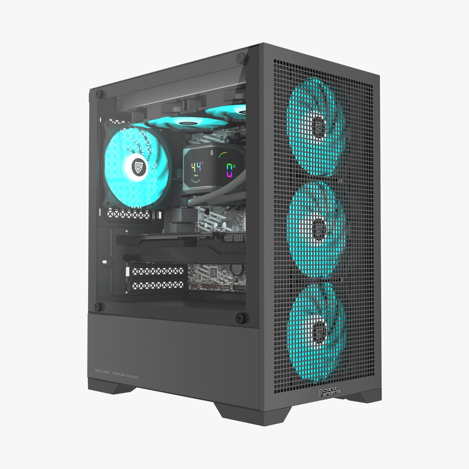 NOVA X880 Gaming Computer Case with 4 aRGB Fans