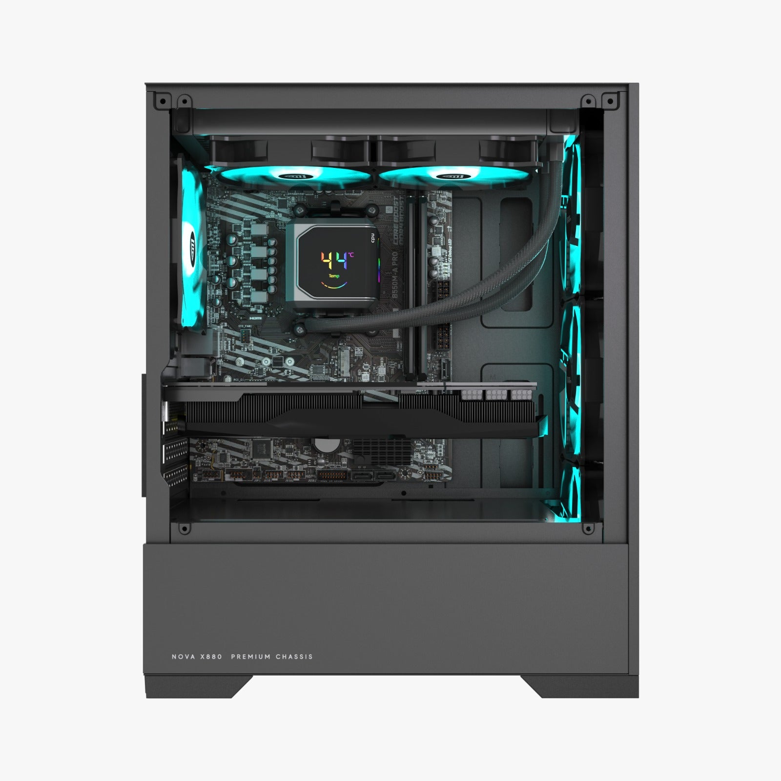 NOVA X880 Gaming Computer Case with 4 aRGB Fans
