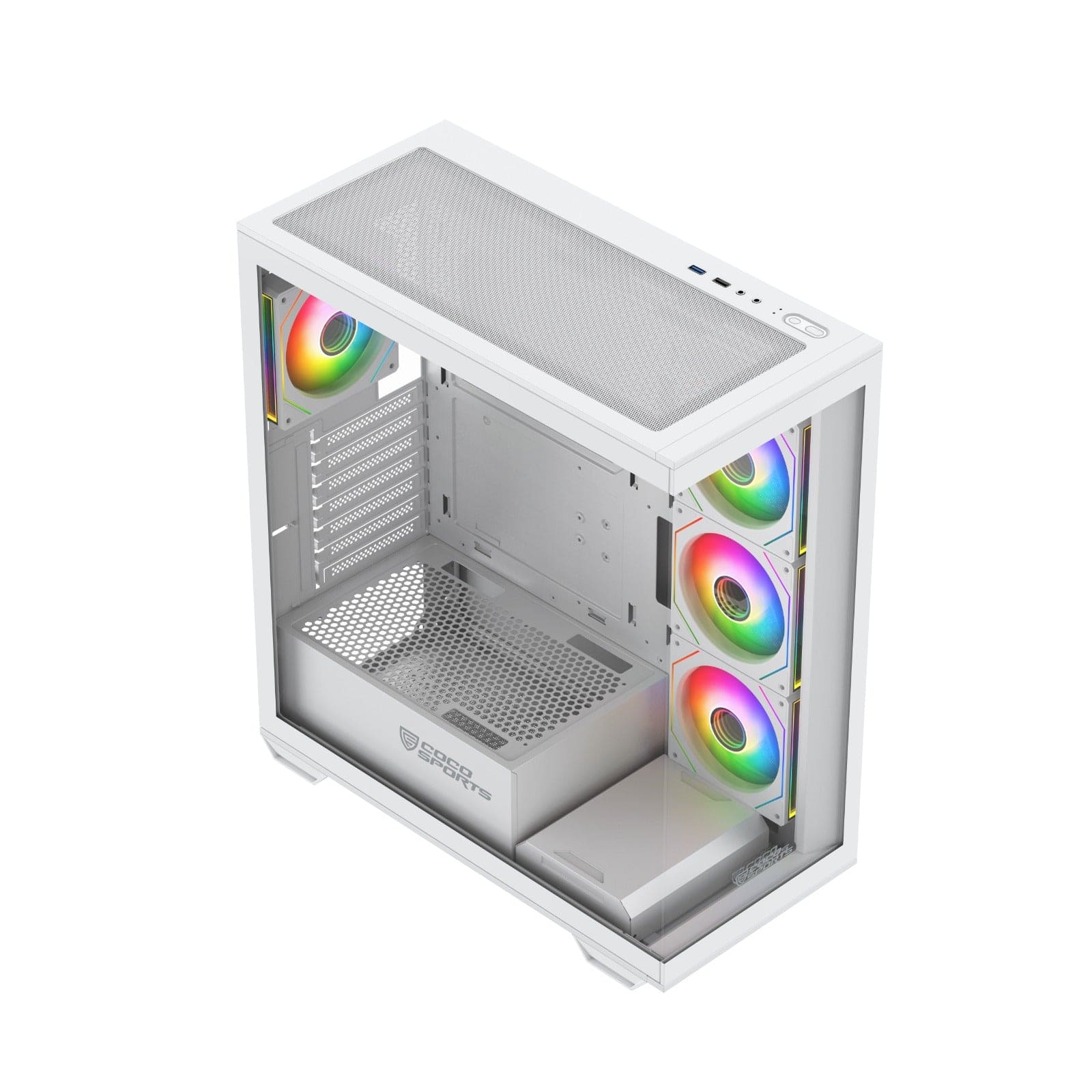 Stark Z9 Glass aRGB (ATX) Mid Tower Gaming Cabinet (White)