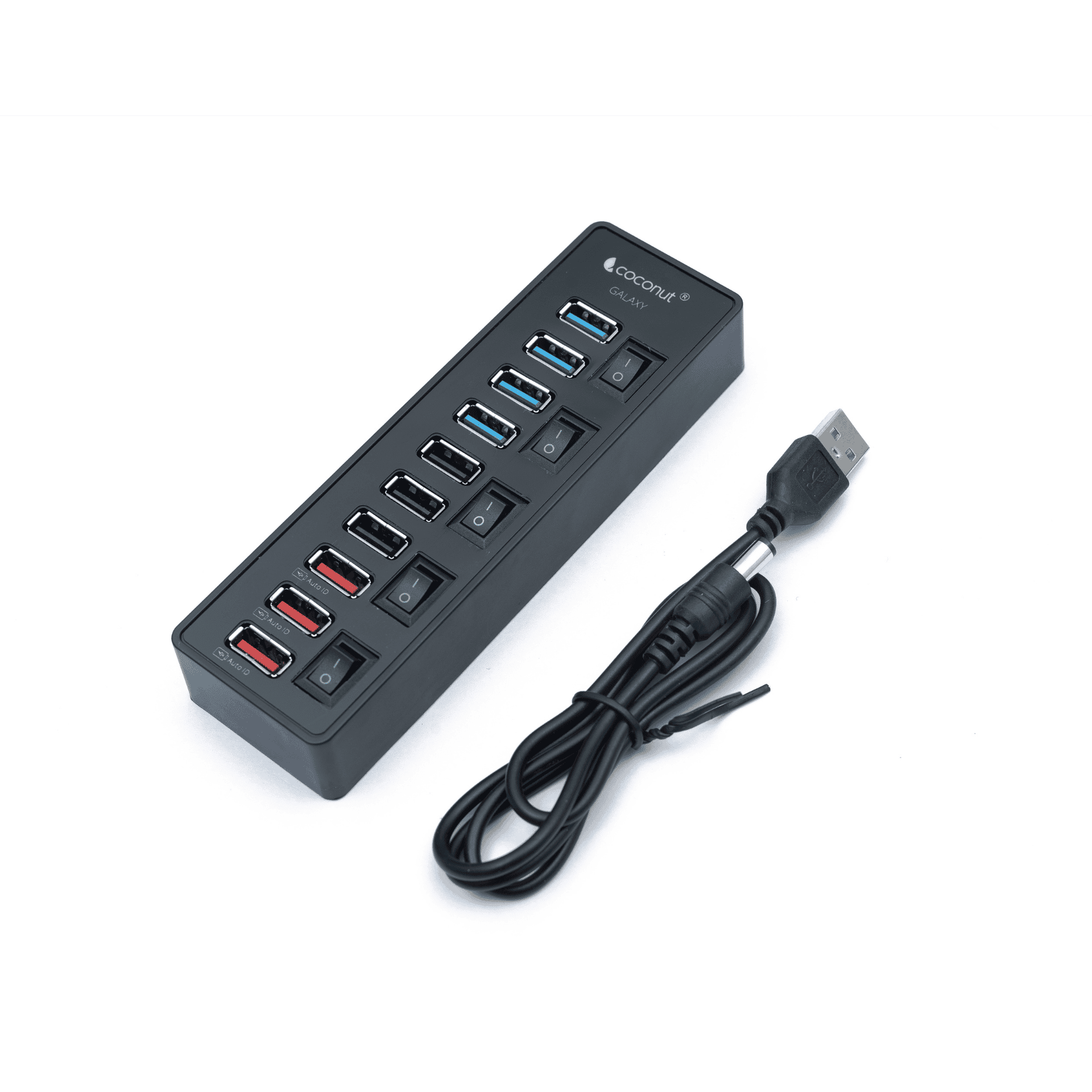 UH19 Galaxy 10-Port USB Hub with 3 Auto ID Charging Ports for Devices