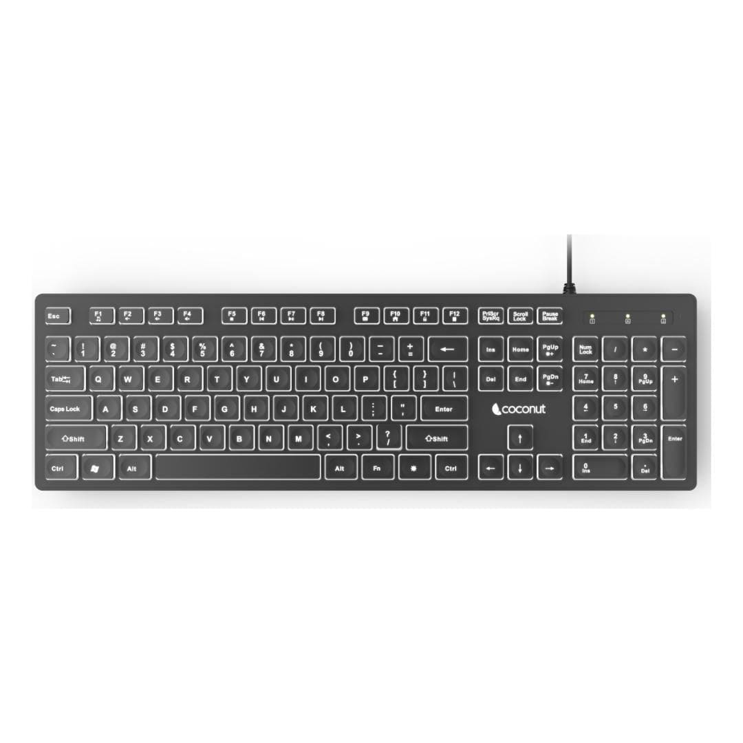 K26 Illume Keylit + Backlit Wired Keyboard with 104 keys, sleek design