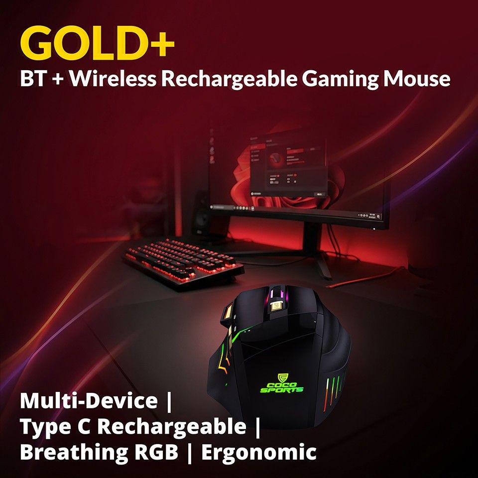 Gold + Wireless Gaming Mouse