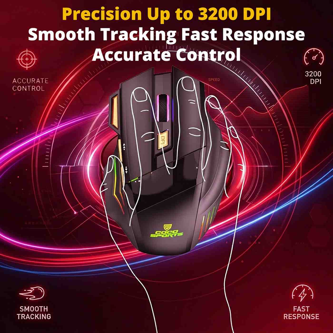 Gold + Wireless Gaming Mouse