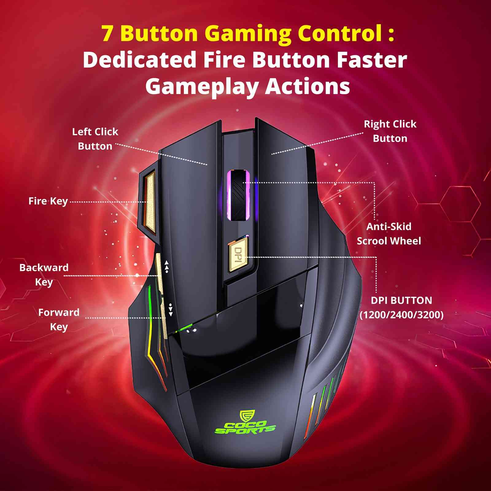Gold + Wireless Gaming Mouse
