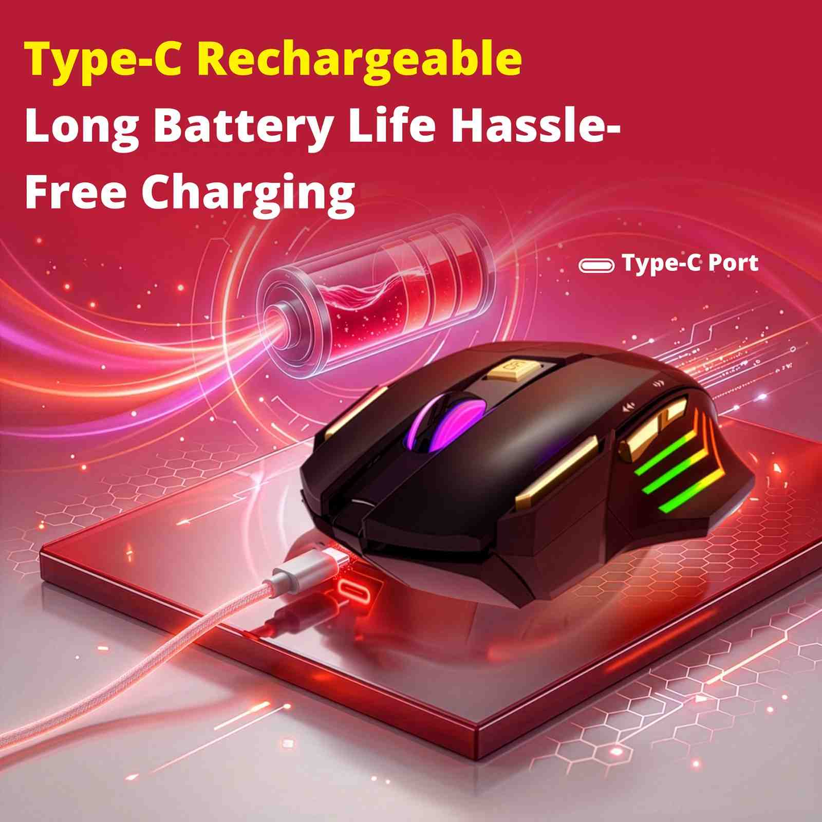 Gold + Wireless Gaming Mouse
