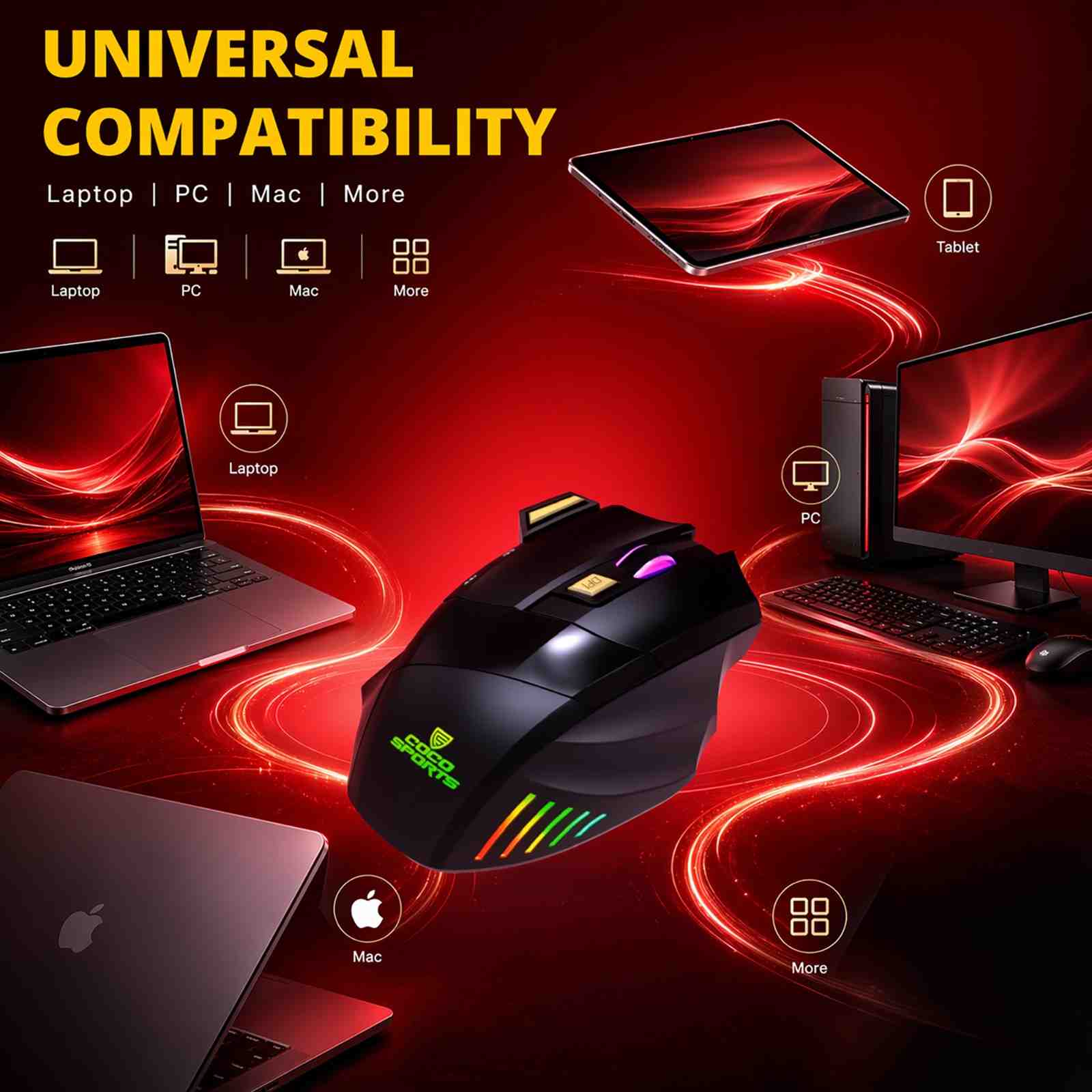 Gold + Wireless Gaming Mouse