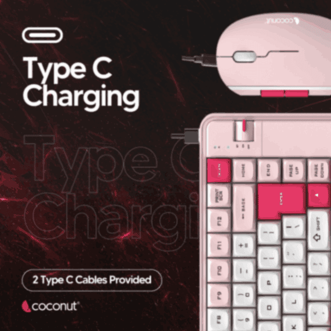 Pearl Rechargeable Wireless Combo: 84-key keyboard, 6D mouse, rugged design