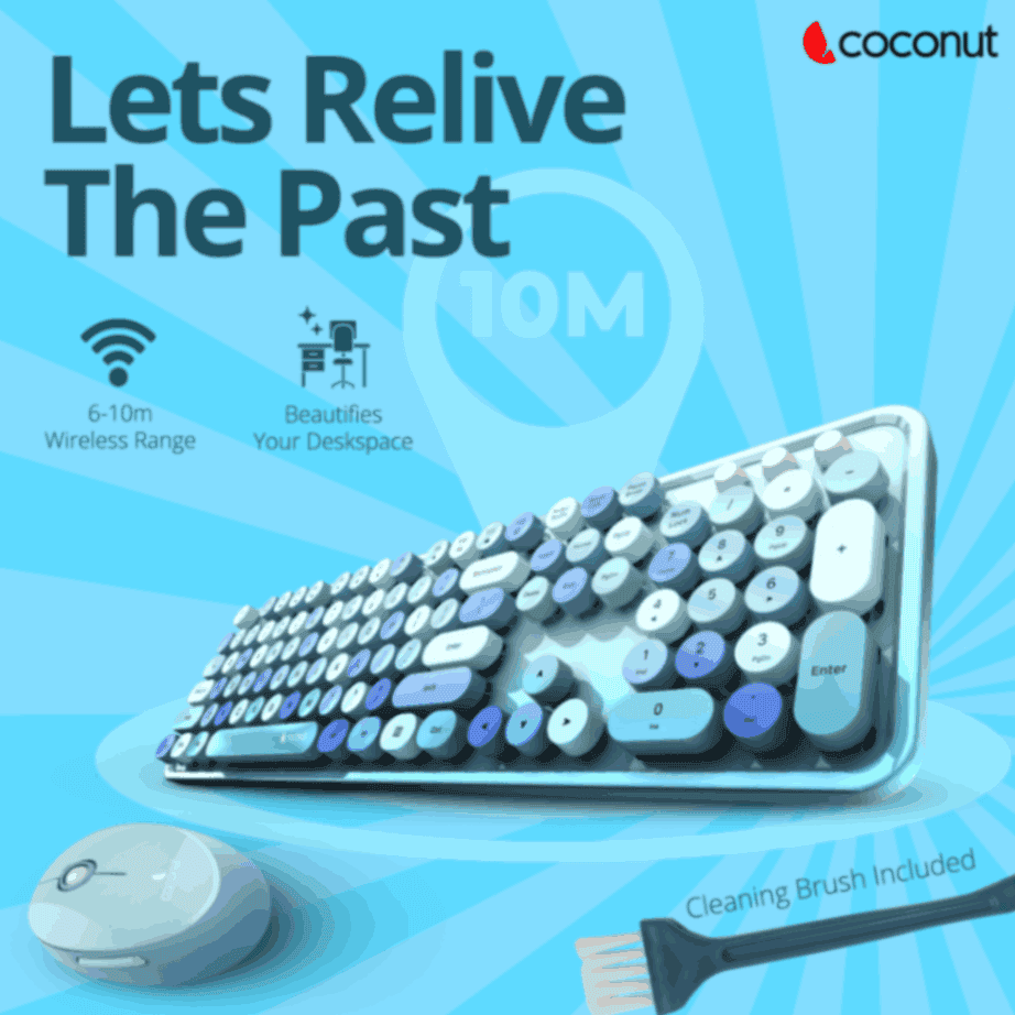 Vintage retro wireless combo featuring classic design and functionality