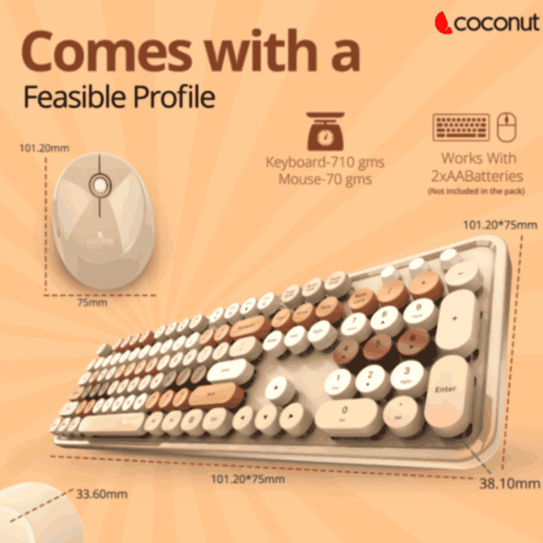 Vintage retro wireless combo featuring classic design and functionality