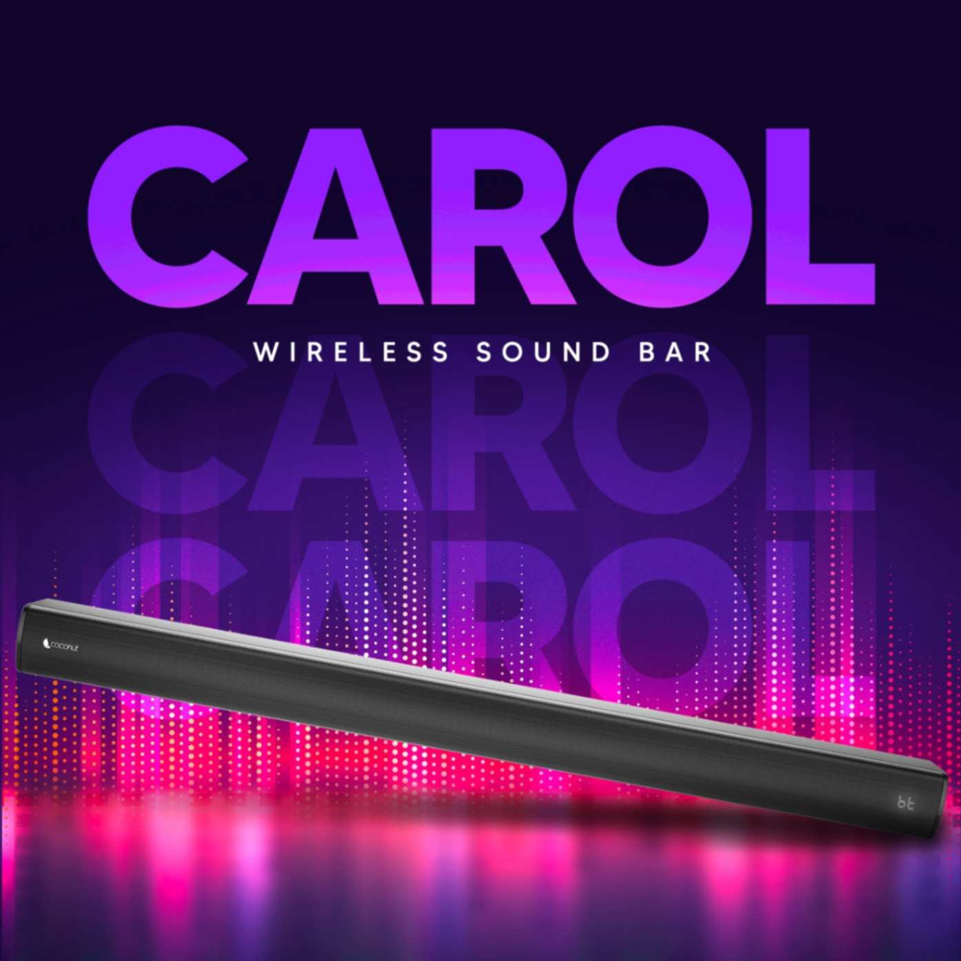 Carol 80W Wireless Sound Bar with multiple input connectivity
