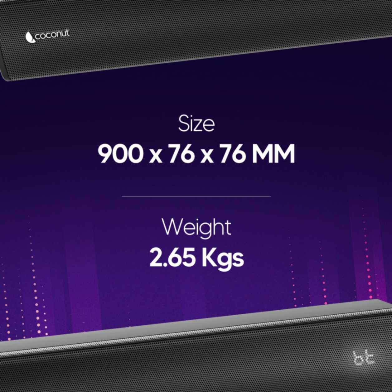 Carol 80W Wireless Sound Bar with multiple input connectivity