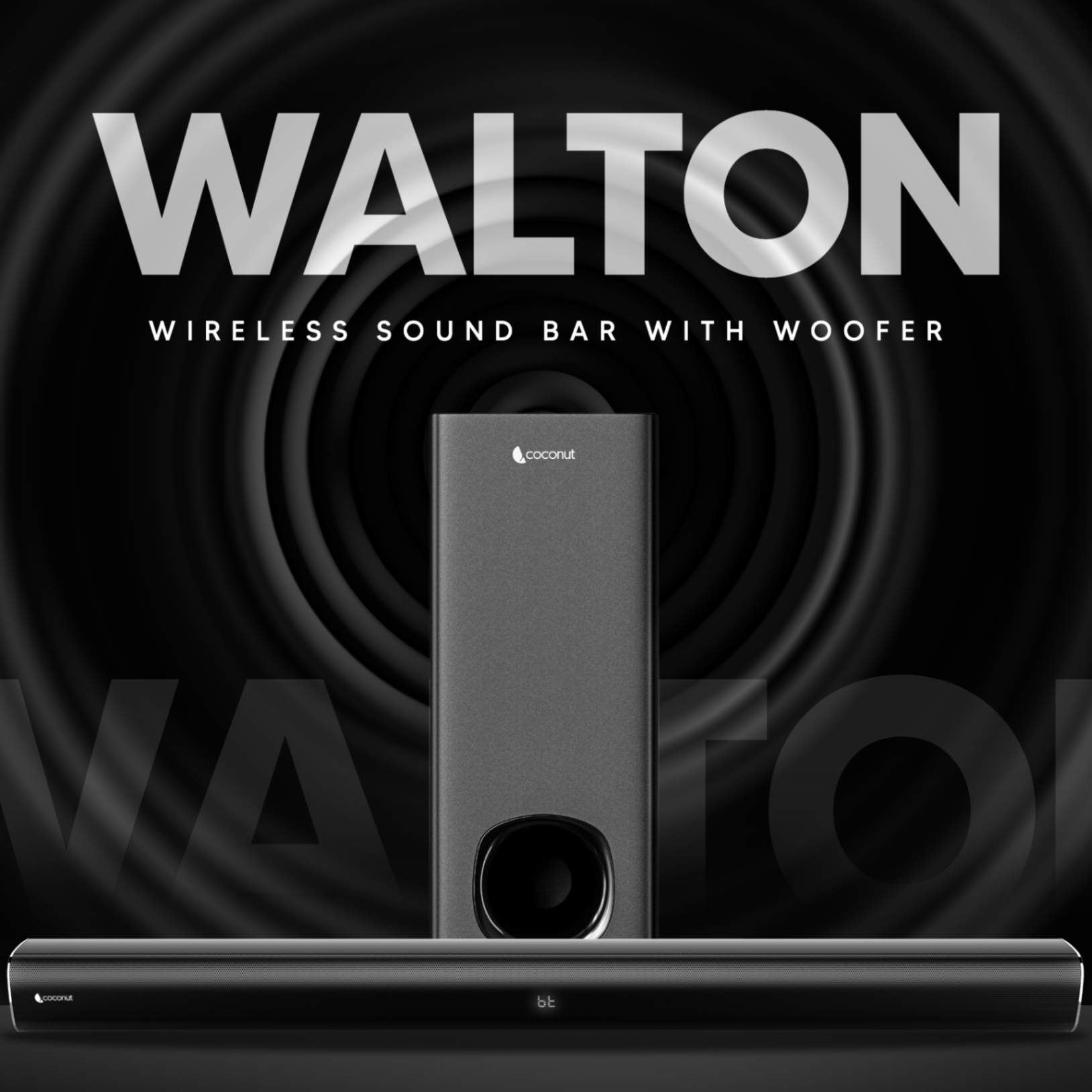 Walton 160W Wireless Sound Bar with Subwoofer and multiple inputs