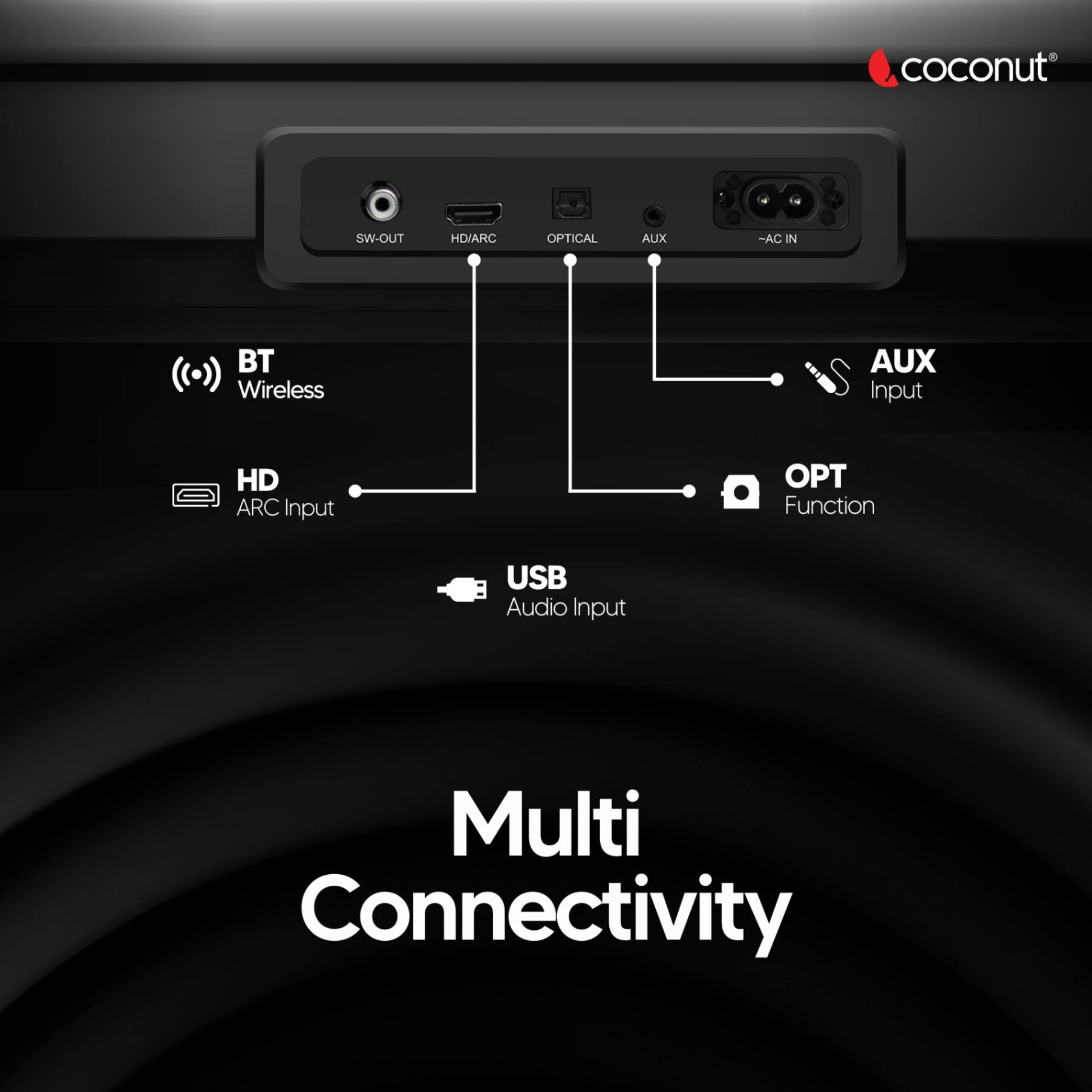 Walton 160W Wireless Sound Bar with Subwoofer and multiple inputs