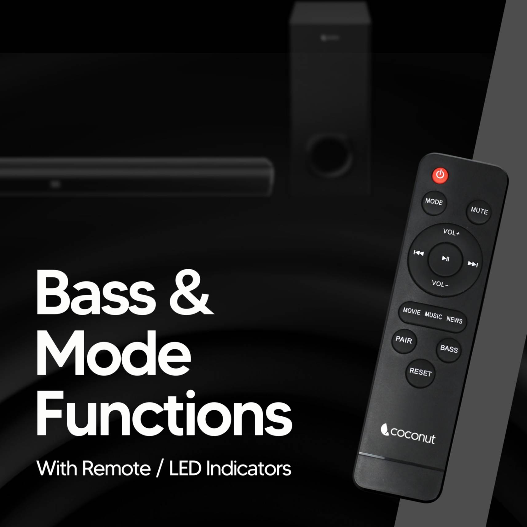 Walton 160W Wireless Sound Bar with Subwoofer and multiple inputs