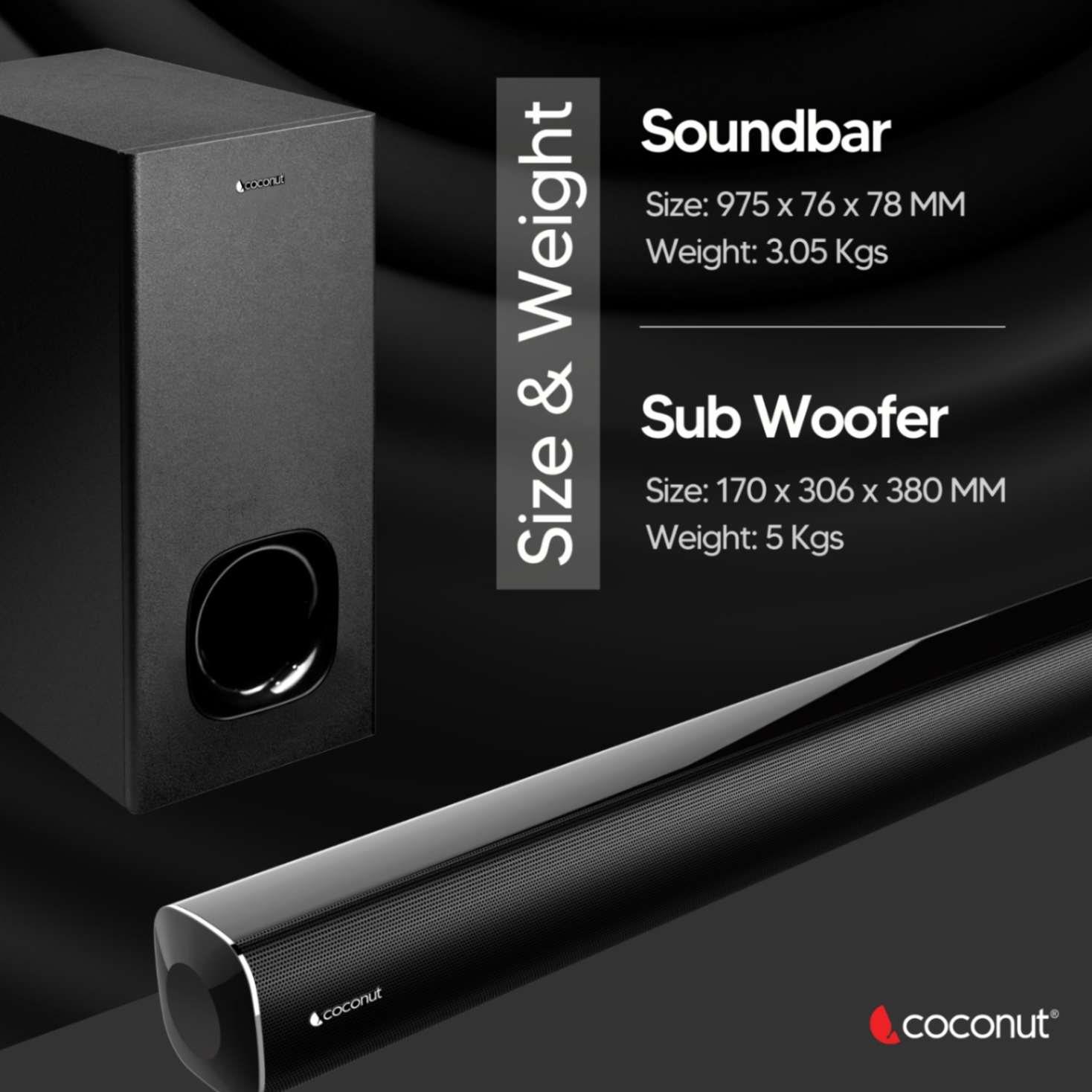 Walton 160W Wireless Sound Bar with Subwoofer and multiple inputs