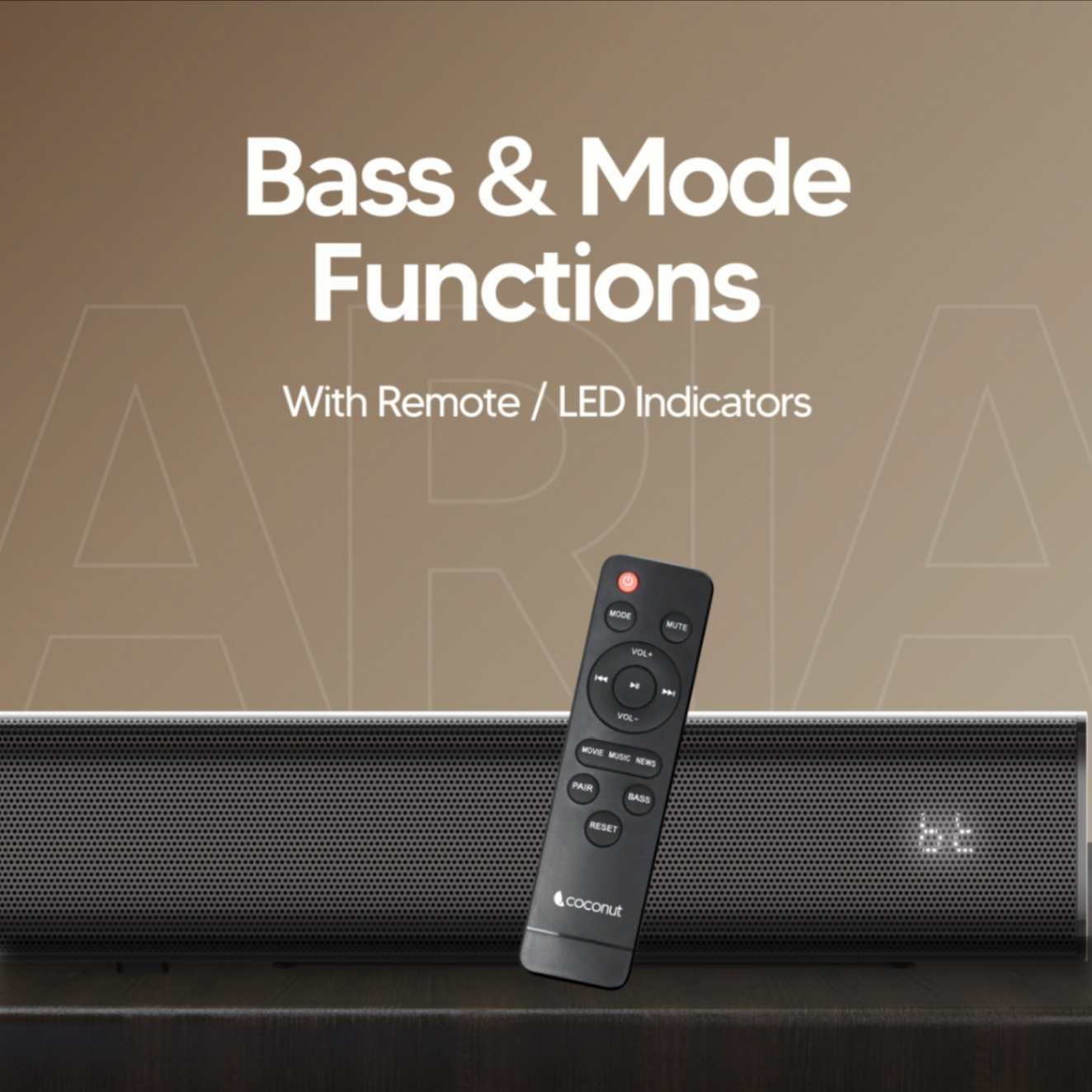 Aria 40W Wireless Sound Bar, Multiple Input Connectivity, Loud Speakers