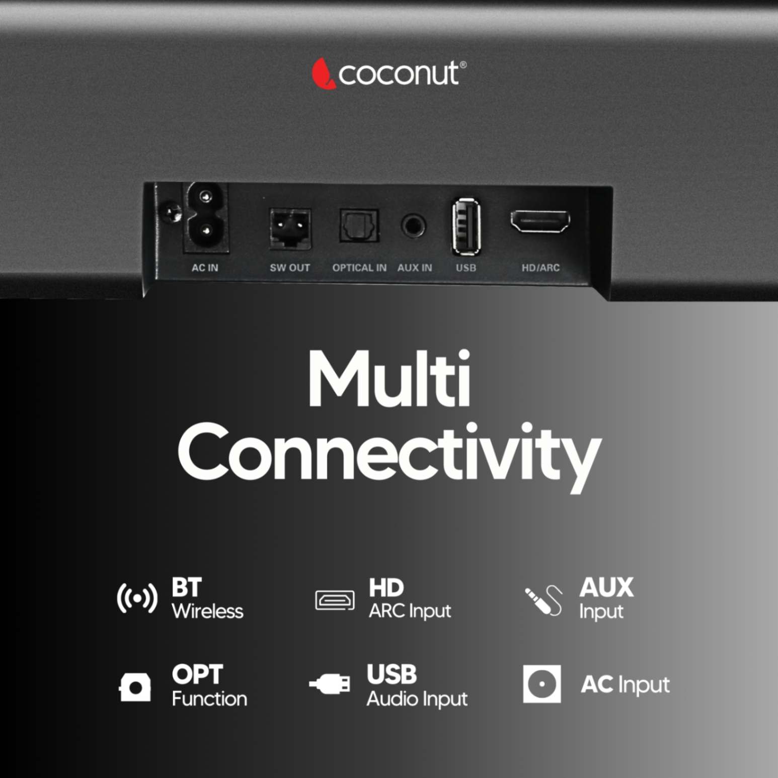 Diva 120W Wireless Sound Bar with Woofer, multiple inputs, loud speakers