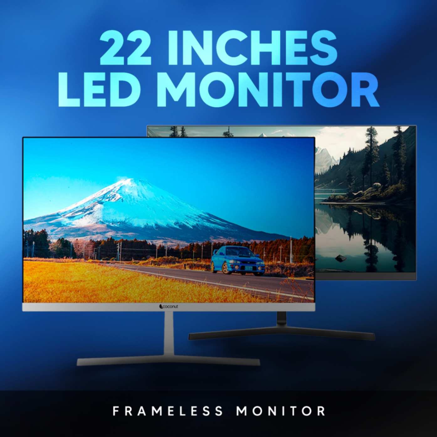 22HD 22" LED Frameless Ultra slim HD Monitor, 75Hz Refresh Rate, 1080p