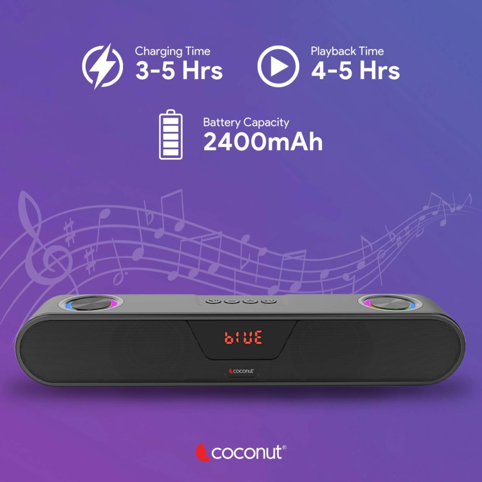 Octave RGB 16W Wireless Sound Bar with True RGB Lights and Bluetooth 5.0