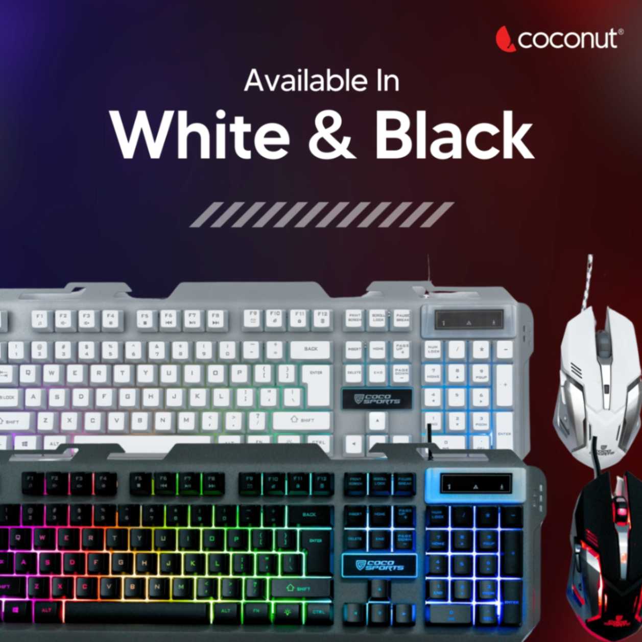 Krater Gaming Keyboard and Mouse Combo, 104 Keys, Rainbow Backlight