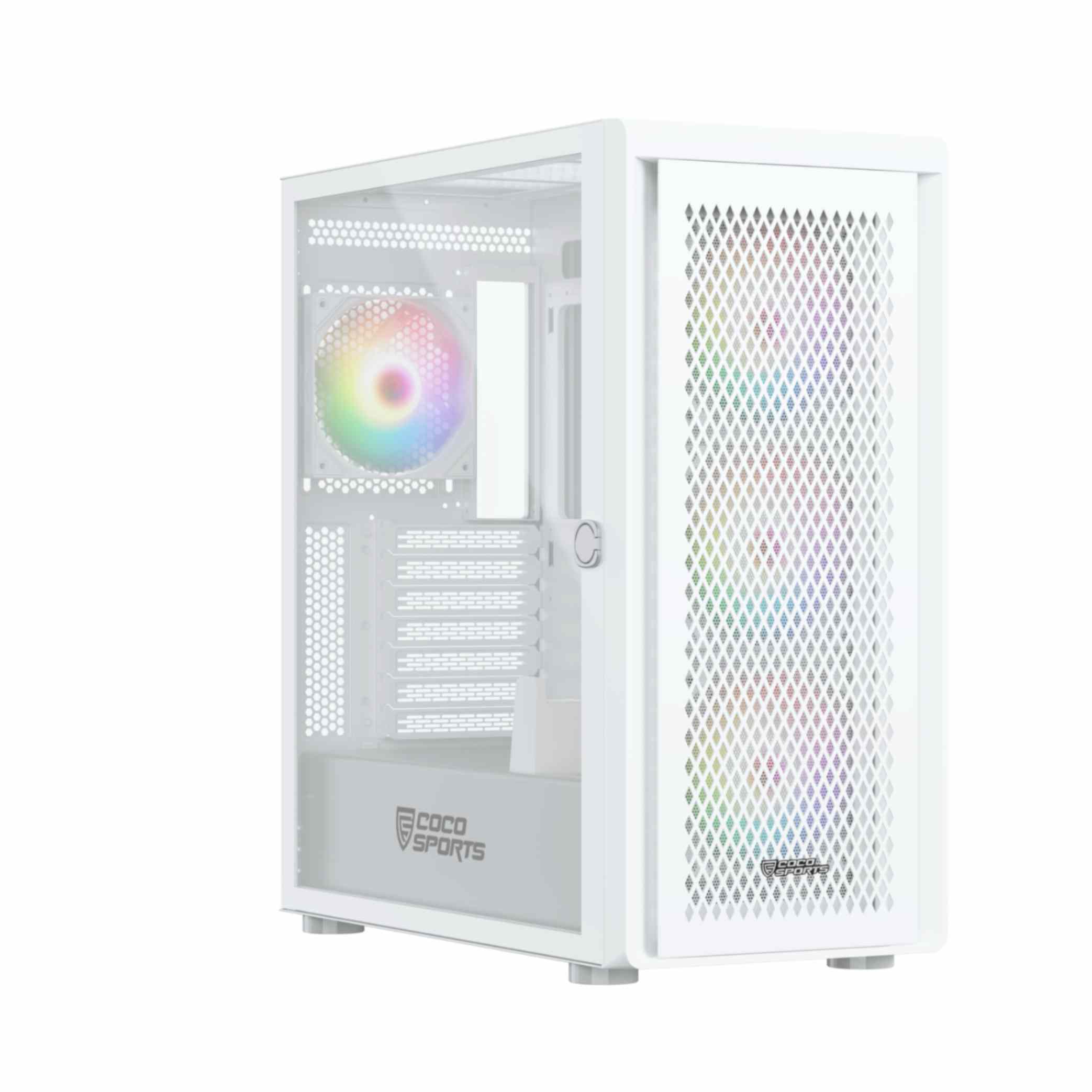Rampage 2000D White E ATX Gaming Cabinet with sleek design